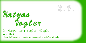 matyas vogler business card